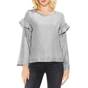 Two by Vince Camuto Ruffle Shoulder Blouse